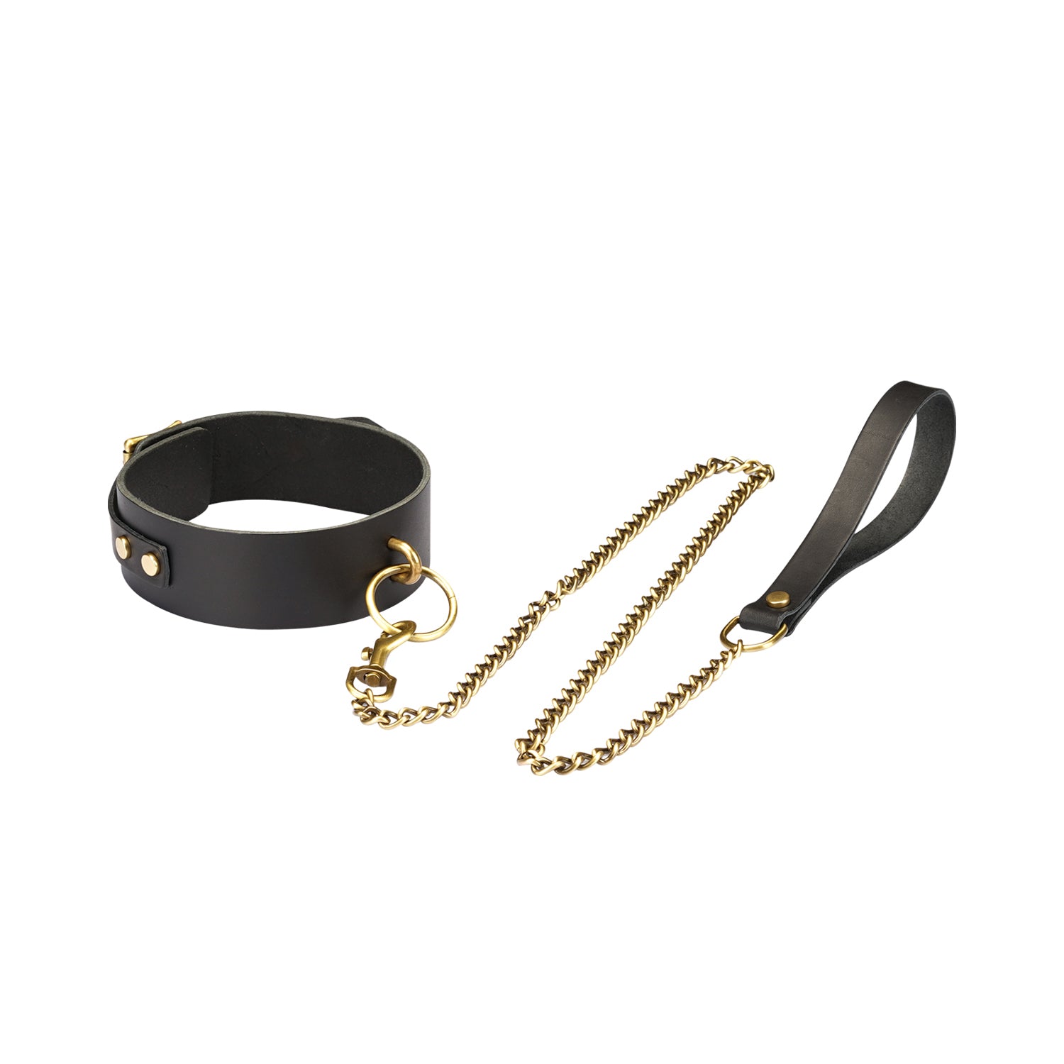 Liebe|Samurai: Thick Leather Collar with Leash 武士頸圈