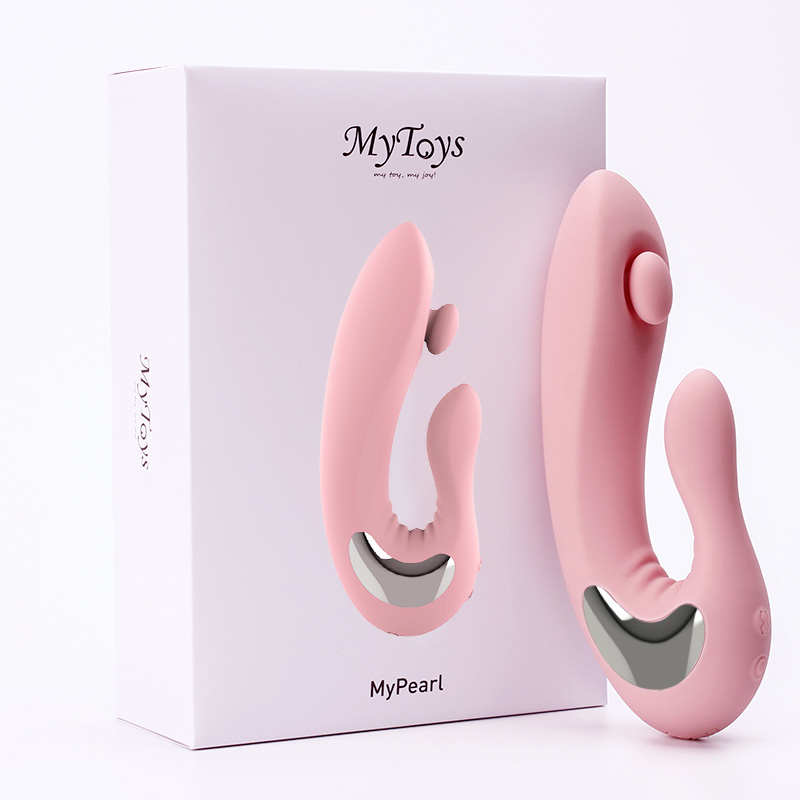Mytoys|德國 MyPearl 愛珠柔軟頂頂棒 雙點刺激 電動按摩棒 - 櫻花粉