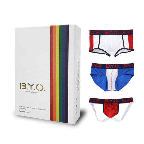 B.Y.O.|#Beyourown 網孔透氣內褲 淺色禮盒組 (3入) XL號
